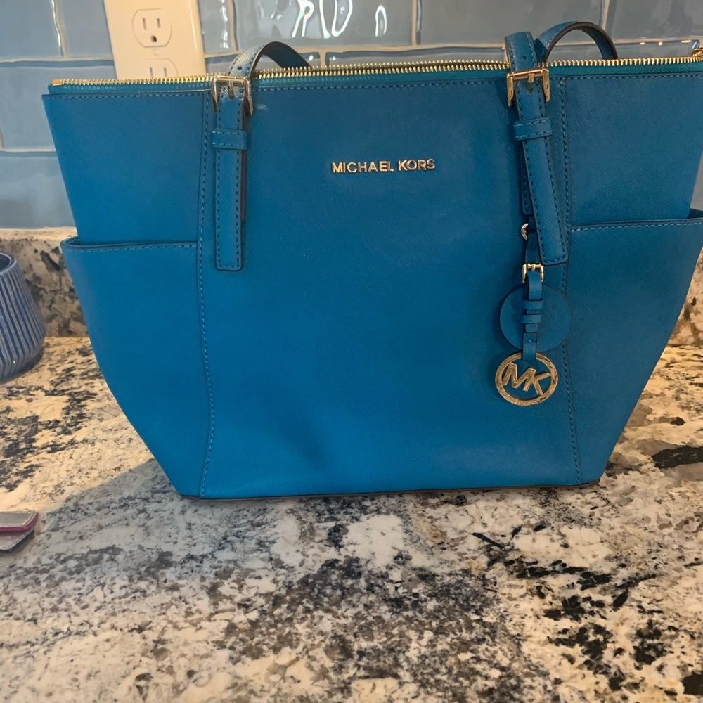 Teal Michael Kors Tote